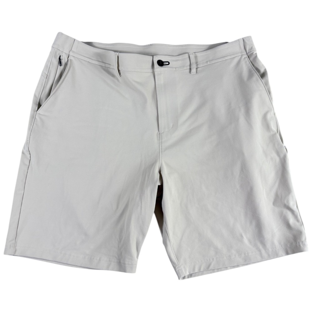 Public Rec All Day Every Day Shorts Men 38 Beige Golf Performance Stretch Casual